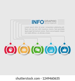 Vector infographic template for diagram, graph, presentation, chart, business concept with 5 options.