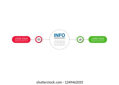 Vector infographic template for diagram, graph, presentation, chart, business concept with 2 options.