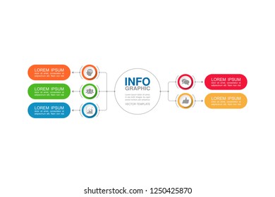 Vector infographic template for diagram, graph, presentation, chart, business concept with 5 options.