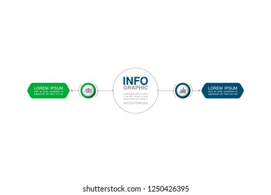 Vector infographic template for diagram, graph, presentation, chart, business concept with 2 options.