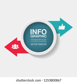 Vector infographic template for diagram, graph, presentation, chart, business concept with 2 options.