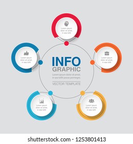 Vector infographic template for diagram, graph, presentation, chart, business concept with 5 options.