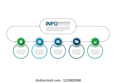 Vector infographic template for diagram, graph, presentation, chart, business concept with 5 options.