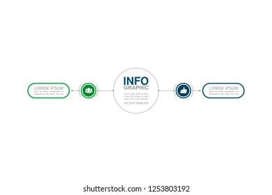 Vector infographic template for diagram, graph, presentation, chart, business concept with 2 options.