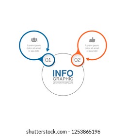 Vector infographic template for diagram, graph, presentation, chart, business concept with 2 options.