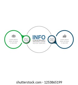 Vector infographic template for diagram, graph, presentation, chart, business concept with 2 options.