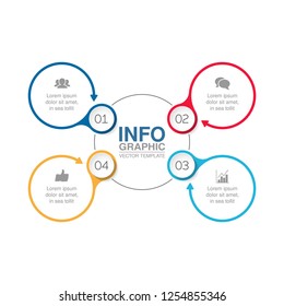 Modelo de infográfico de vetor para diagrama, gráfico, apresentação, gráfico, conceito de negócios com 4 opções.