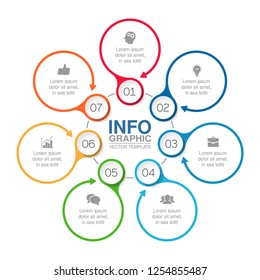 Vector infographic template for diagram, graph, presentation, chart, business concept with 7 options.