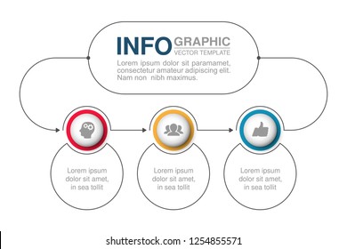 Vector infographic template for diagram, graph, presentation, chart, business concept with 3 options.