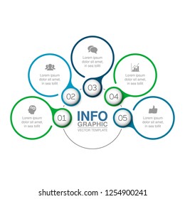 Vector infographic template for diagram, graph, presentation, chart, business concept with 5 options.