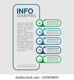 Vector infographic template for diagram, graph, presentation, chart, business concept with 5 options.