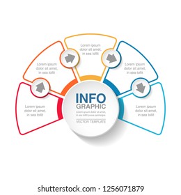 Vector infographic template for diagram, graph, presentation, chart, business concept with 5 options.