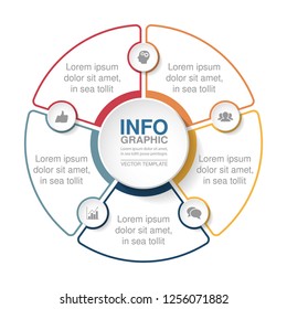 Plantilla de infografía de Vector para diagrama, gráfico, presentación, gráfico, concepto de negocio con 5 opciones.