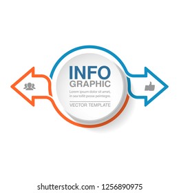 Vector infographic template for diagram, graph, presentation, chart, business concept, arrows, with 2 options.