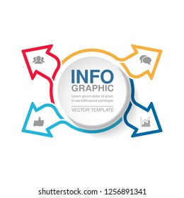 Vector infographic template for diagram, graph, presentation, chart, business concept, arrows, with 4 options.
