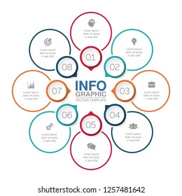 Vector infographic template for diagram, graph, presentation, chart, business concept with 8 options.