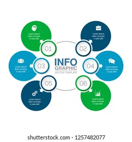 Vector infographic template for diagram, graph, presentation, chart, business concept with 6 options.