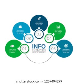 Vector infographic template for diagram, graph, presentation, chart, business concept with 5 options.
