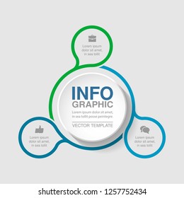 Vector infographic template for diagram, graph, presentation, chart, business concept with 3 options.