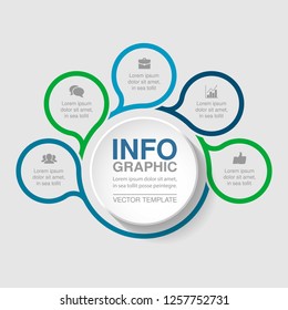 Vector infographic template for diagram, graph, presentation, chart, business concept with 5 options.