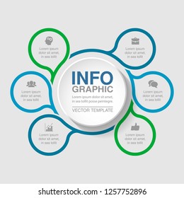 Vector infographic template for diagram, graph, presentation, chart, business concept with 6 options.