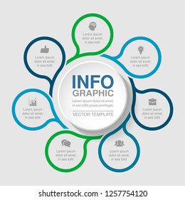 Vector infographic template for diagram, graph, presentation, chart, business concept with 7 options.