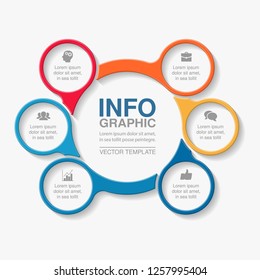 Vector infographic template for diagram, graph, presentation, chart, business concept with 6 options.