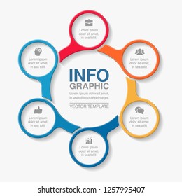 Vector infographic template for diagram, graph, presentation, chart, business concept with 6 options.