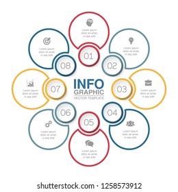 Vector infographic template for diagram, graph, presentation, chart, business concept with 8 options.