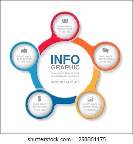 Vector infographic template for diagram, graph, presentation, chart, business concept with 5 options.
