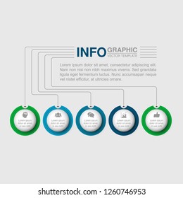 Vector infographic template for diagram, graph, presentation, chart, business concept with 5 options.