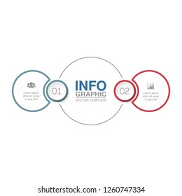 Vector infographic template for diagram, graph, presentation, chart, business concept with 2 options.