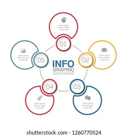 Vector infographic template for diagram, graph, presentation, chart, business concept with 5 options.