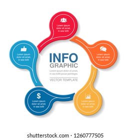 Vector infographic template for diagram, graph, presentation, chart, business concept with 5 options.