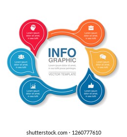 Vector infographic template for diagram, graph, presentation, chart, business concept with 6 options.