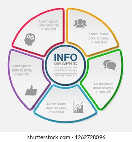 Vector infographic template for diagram, graph, presentation, chart, business concept with 5 options.