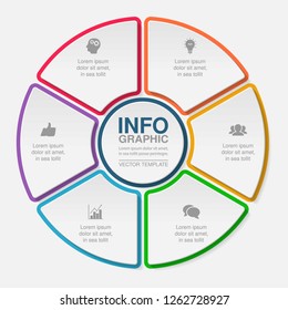 Vector infographic template for diagram, graph, presentation, chart, business concept with 6 options.