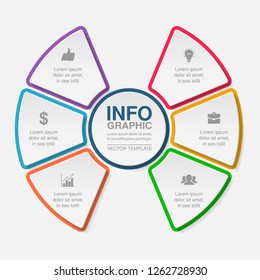 Vector infographic template for diagram, graph, presentation, chart, business concept with 6 options.