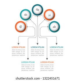 Vector infographic template for diagram, graph, presentation, chart, business concept with 5 options.
