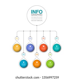 Vector infographic template for diagram, graph, presentation, chart, business concept with 7 options.