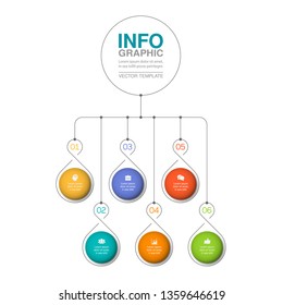 Vector infographic template for diagram, graph, presentation, chart, business concept with 6 options.