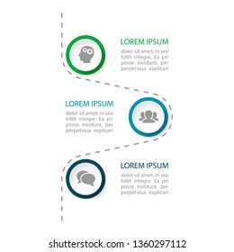 Vector infographic template for diagram, graph, presentation, chart, business concept with 3 options.