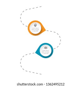 Vector infographic template for diagram, graph, presentation, chart, business concept with 2 options.