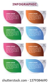 Vector infographic template for diagram, graph, presentation, chart, business concept with 8 options.