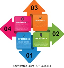 Vector infographic. Template for diagram, graph, presentation and chart. Business concept with 4 options, parts, steps or processes.