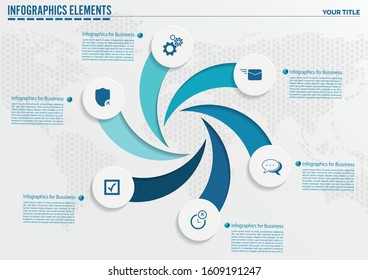 Infografische Vektorillustration-Vorlage für Diagramm, Grafik, Präsentation, Diagramm, Business-Konzept mit 6 Optionen.