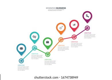 Vector infographic template for diagram, graph, presentation, chart, business concept with 6 options.