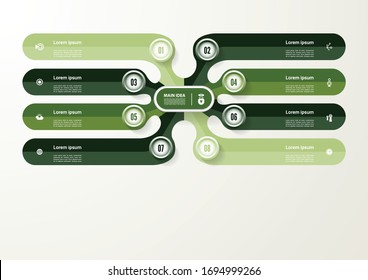Vector infographic template for diagram, graph, presentation and chart. Business concept with 8 options, parts, steps or processes