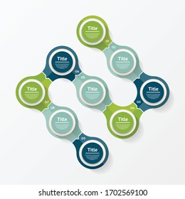 Vector infographic template for diagram, graph, presentation and chart. Business concept with 9 options, parts, steps or processes