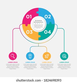 Vector infographic template for diagram, graph, presentation, chart, business concept with 4 options.